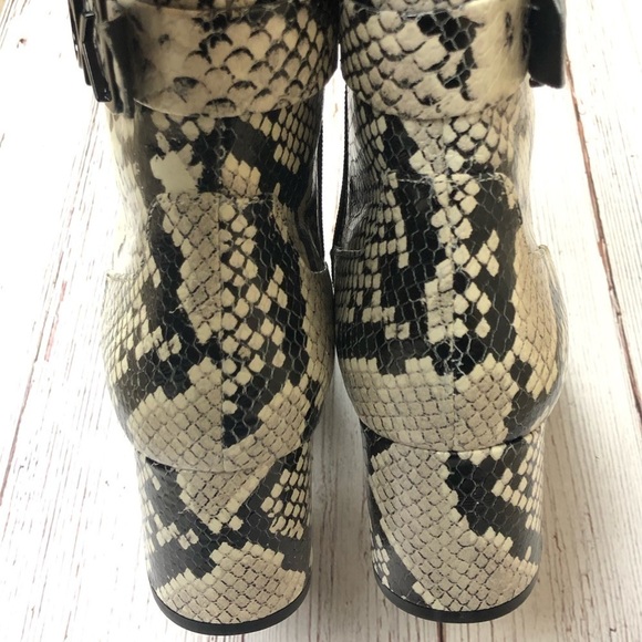Calvin Klein Freema Two Tone Snakeskin Leather Bootie Size 8 Women - Picture 4 of 10